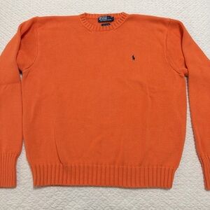 Polo Ralph Lauren Pullover Cotton Orange Sweater Men’s Size XL Vintage